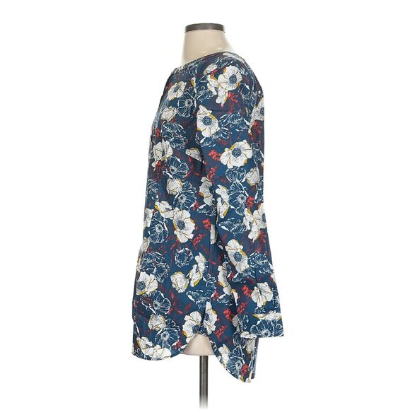 Duluth Trading Co. Wrinklefighter Tunic Floral Blue Womens XL - Picture 2 of 5